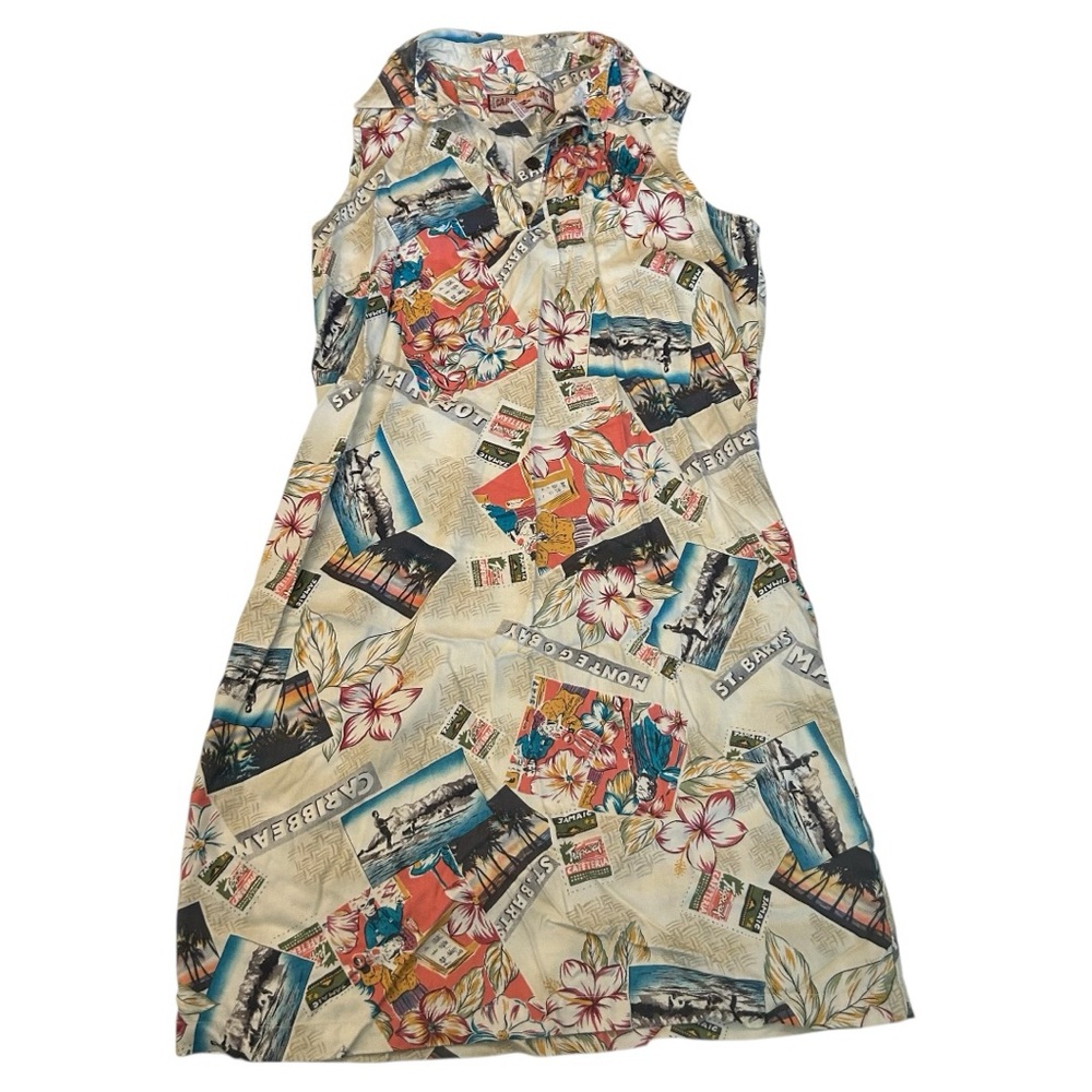 Caribbean Joe island Jamaica st barts montego sleeveless mini print dress